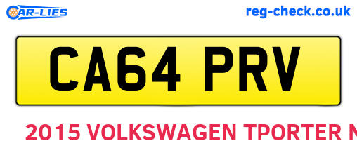 CA64PRV are the vehicle registration plates.