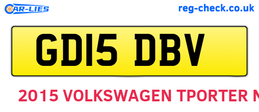 GD15DBV are the vehicle registration plates.