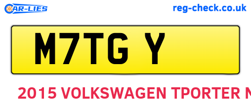 M7TGY are the vehicle registration plates.