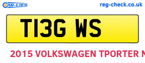 T13GWS are the vehicle registration plates.