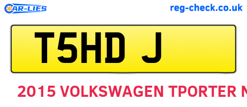 T5HDJ are the vehicle registration plates.