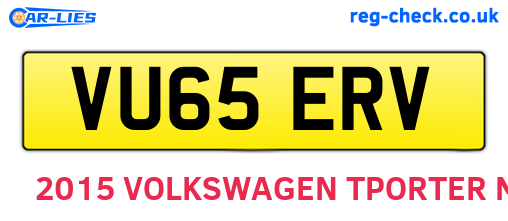 VU65ERV are the vehicle registration plates.