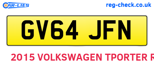 GV64JFN are the vehicle registration plates.