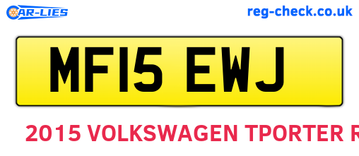 MF15EWJ are the vehicle registration plates.