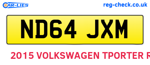 ND64JXM are the vehicle registration plates.