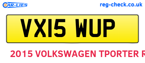 VX15WUP are the vehicle registration plates.