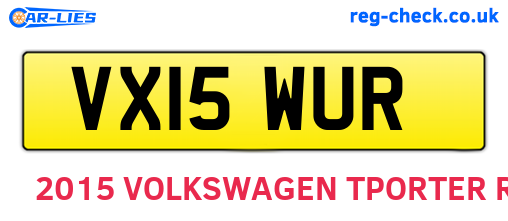 VX15WUR are the vehicle registration plates.