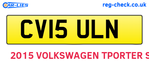 CV15ULN are the vehicle registration plates.