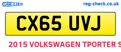 CX65UVJ are the vehicle registration plates.