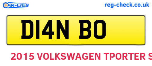 D14NBO are the vehicle registration plates.