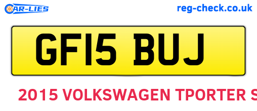 GF15BUJ are the vehicle registration plates.