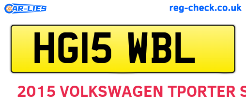 HG15WBL are the vehicle registration plates.