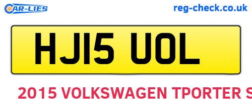 HJ15UOL are the vehicle registration plates.