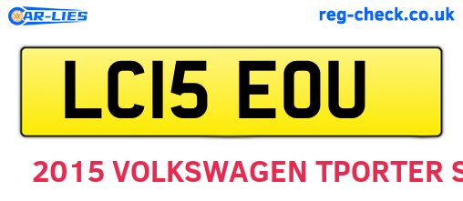 LC15EOU are the vehicle registration plates.