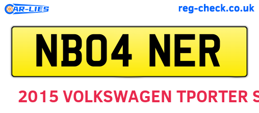 NB04NER are the vehicle registration plates.