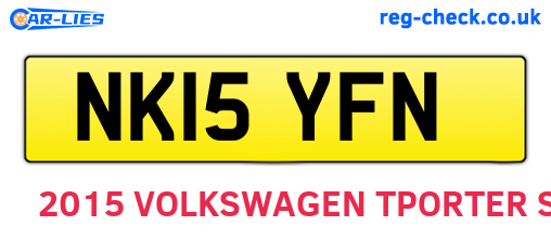 NK15YFN are the vehicle registration plates.