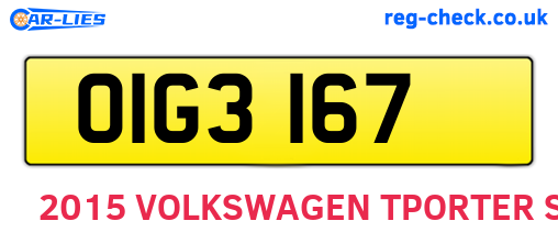 OIG3167 are the vehicle registration plates.