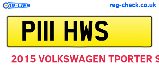 P111HWS are the vehicle registration plates.