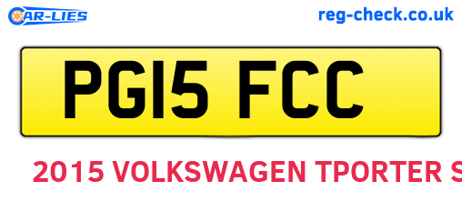 PG15FCC are the vehicle registration plates.