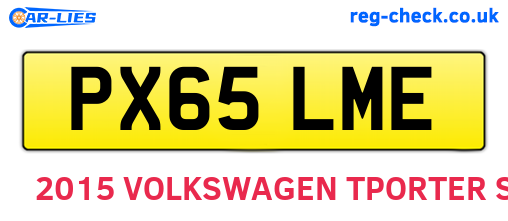 PX65LME are the vehicle registration plates.