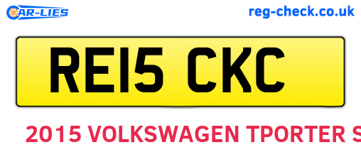 RE15CKC are the vehicle registration plates.