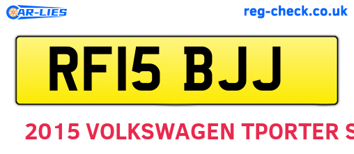RF15BJJ are the vehicle registration plates.