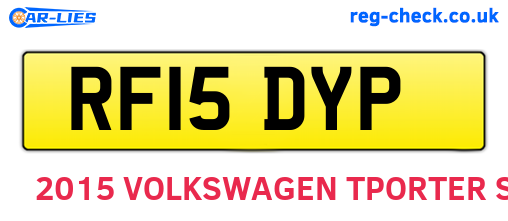 RF15DYP are the vehicle registration plates.