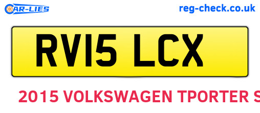 RV15LCX are the vehicle registration plates.