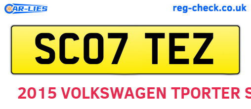 SC07TEZ are the vehicle registration plates.