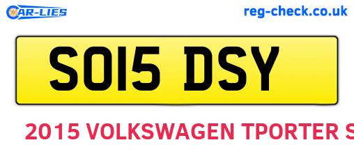 SO15DSY are the vehicle registration plates.