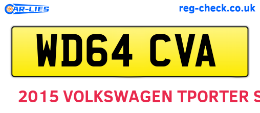 WD64CVA are the vehicle registration plates.