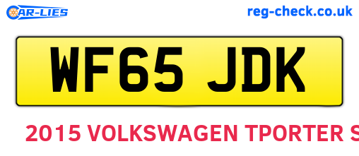 WF65JDK are the vehicle registration plates.