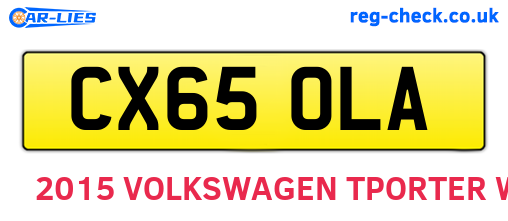 CX65OLA are the vehicle registration plates.