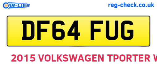 DF64FUG are the vehicle registration plates.