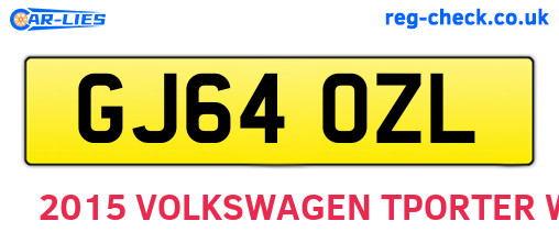 GJ64OZL are the vehicle registration plates.