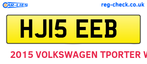 HJ15EEB are the vehicle registration plates.