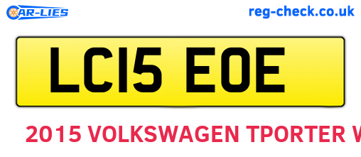 LC15EOE are the vehicle registration plates.