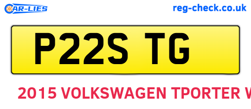 P22STG are the vehicle registration plates.