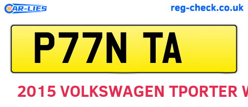 P77NTA are the vehicle registration plates.