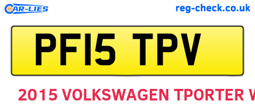 PF15TPV are the vehicle registration plates.