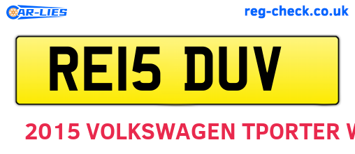 RE15DUV are the vehicle registration plates.
