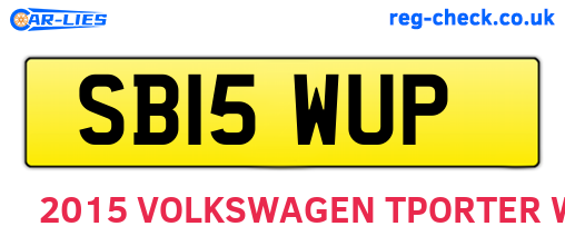 SB15WUP are the vehicle registration plates.