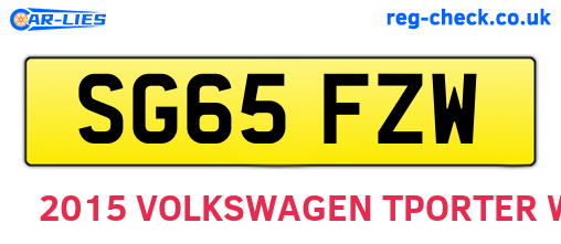 SG65FZW are the vehicle registration plates.