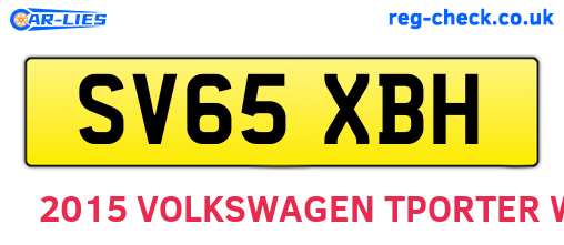 SV65XBH are the vehicle registration plates.