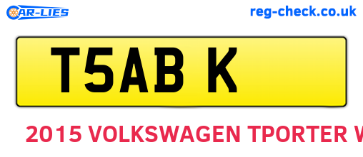 T5ABK are the vehicle registration plates.