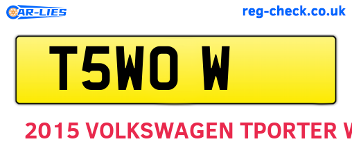 T5WOW are the vehicle registration plates.