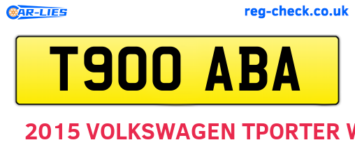 T900ABA are the vehicle registration plates.