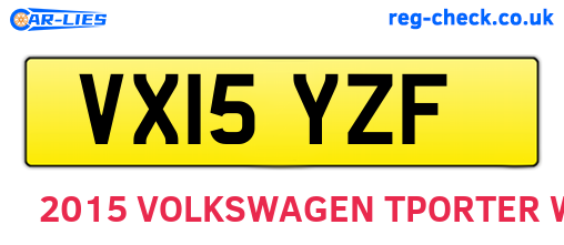 VX15YZF are the vehicle registration plates.