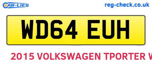 WD64EUH are the vehicle registration plates.