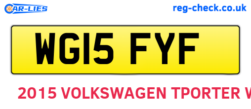 WG15FYF are the vehicle registration plates.